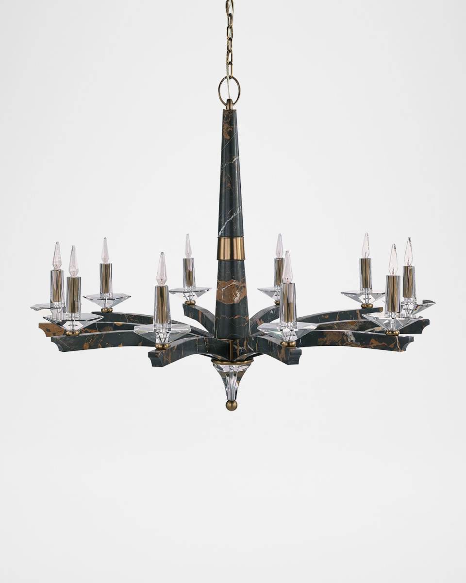 Inverness 10-Light Marble Chandelier, 53" Round